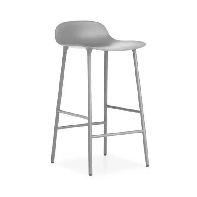 Krzesło Barowe Form Lakierowana Podstawa Szare Normann Copenhagen