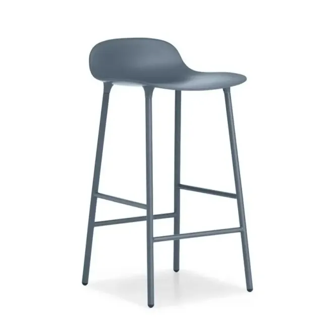 Krzesło Barowe Form Lakierowana Podstawa Niebieskie Normann Copenhagen