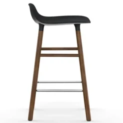 Krzesło Barowe Form Podstawa Orzech Czarne Normann Copenhagen
