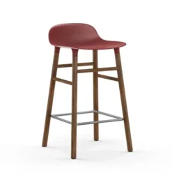 Krzesło Barowe Form Podstawa Orzech Czerwone Normann Copenhagen