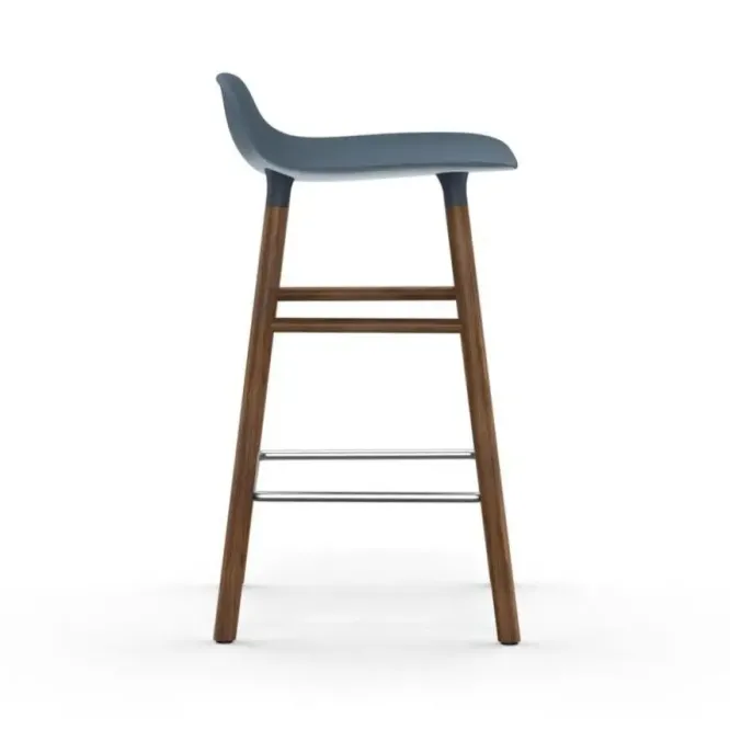 Krzesło Barowe Form Podstawa Orzech Niebieskie Normann Copenhagen