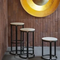 Krzesło Barowe Hardie Naturalny Jesion Czarna Rama Please Wait To Be Seated