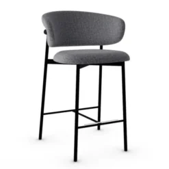 Krzesło Barowe Oleandro Boucle Antracytowe Calligaris