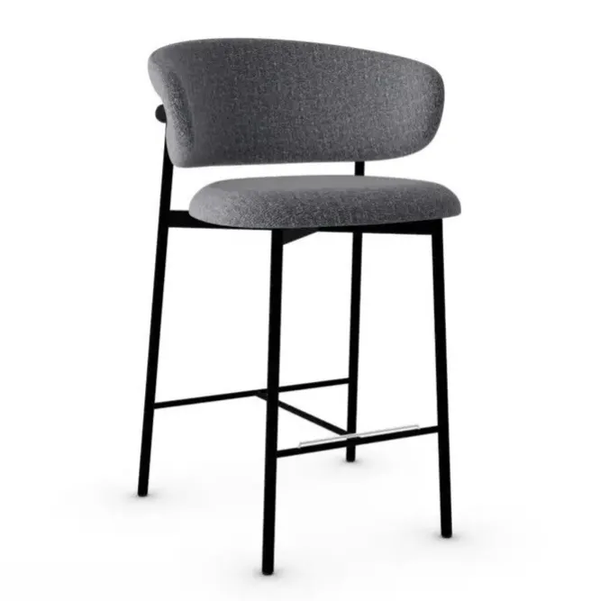 Krzesło Barowe Oleandro Boucle Antracytowe Calligaris