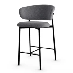 Krzesło Barowe Oleandro Boucle Antracytowe Calligaris