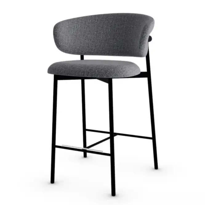 Krzesło Barowe Oleandro Boucle Antracytowe Calligaris