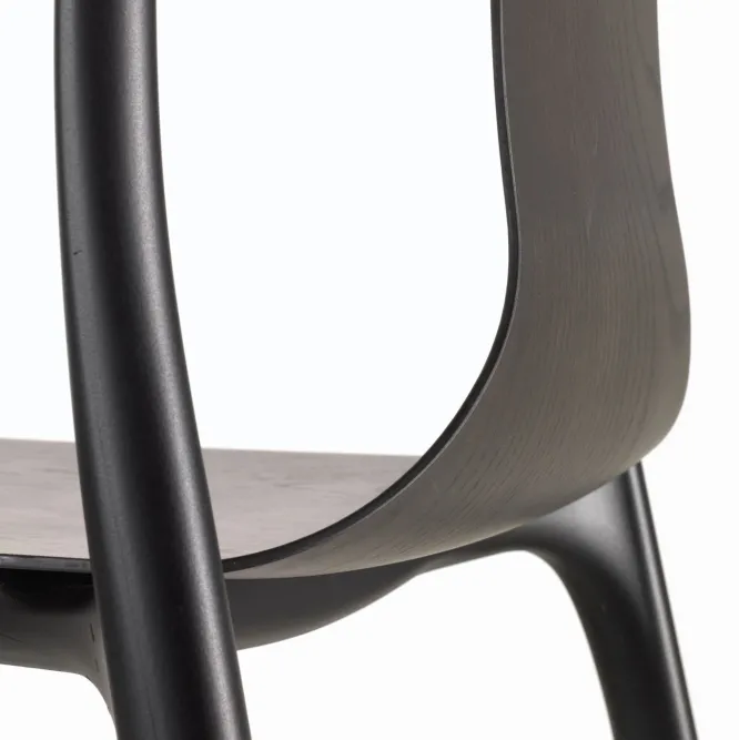 Krzesło Belleville Z Podłokietnikiem Wood Czarny Jesion Vitra