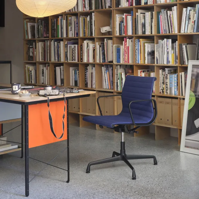 Krzesło Biurowe Aluminium Ea 132 Tkanina Canola - Podstawa Aluminiowa Vitra