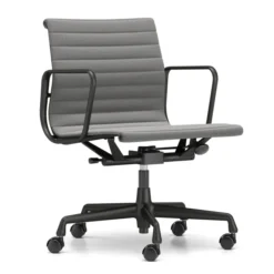 Krzesło Biurowe Aluminium Ea 117 Tkanina Track Grey - Podstawa Czarna Vitra