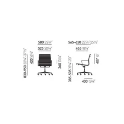 Krzesło Biurowe Aluminium Ea 117 Tkanina Track Grey - Podstawa Czarna Vitra