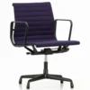 Krzesło Biurowe Aluminium Ea 132 Tkanina Track Ink Blue - Podstawa Czarna Vitra