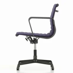 Krzesło Biurowe Aluminium Ea 132 Tkanina Track Ink Blue - Podstawa Czarna Vitra
