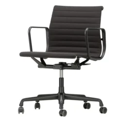 Krzesło Biurowe Aluminium Ea 117 Tkanina Hopsack Nero - Podstawa Czarna Vitra