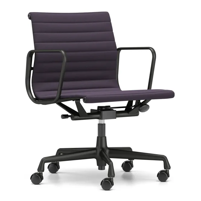 Krzesło Biurowe Aluminium Ea 117 Tkanina Track Blue - Podstawa Czarna Vitra