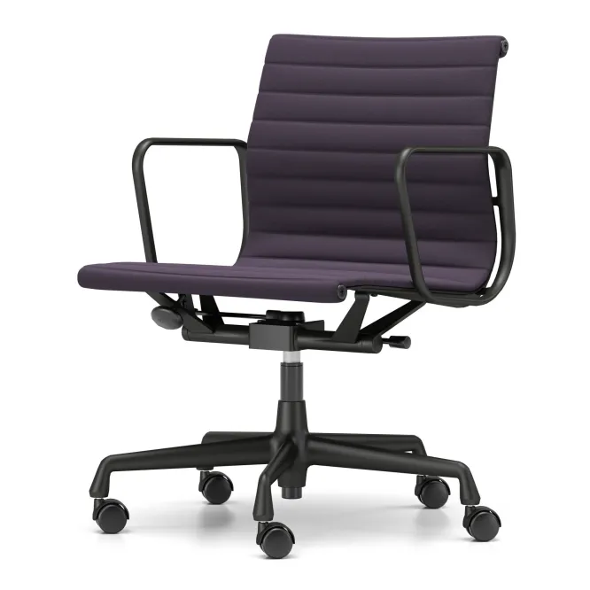 Krzesło Biurowe Aluminium Ea 117 Tkanina Track Blue - Podstawa Czarna Vitra