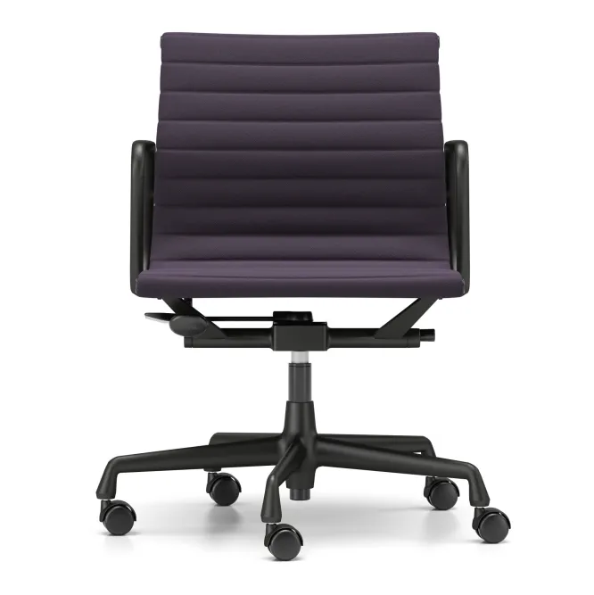 Krzesło Biurowe Aluminium Ea 117 Tkanina Track Blue - Podstawa Czarna Vitra