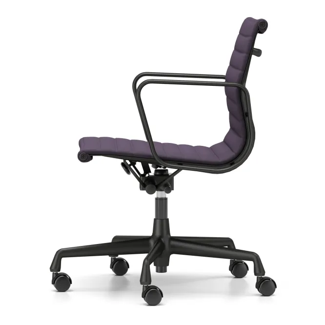 Krzesło Biurowe Aluminium Ea 117 Tkanina Track Blue - Podstawa Czarna Vitra
