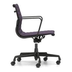 Krzesło Biurowe Aluminium Ea 117 Tkanina Track Blue - Podstawa Czarna Vitra