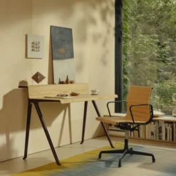 Krzesło Biurowe Aluminium Ea 132 Tkanina Papyrus - Podstawa Czarna Vitra