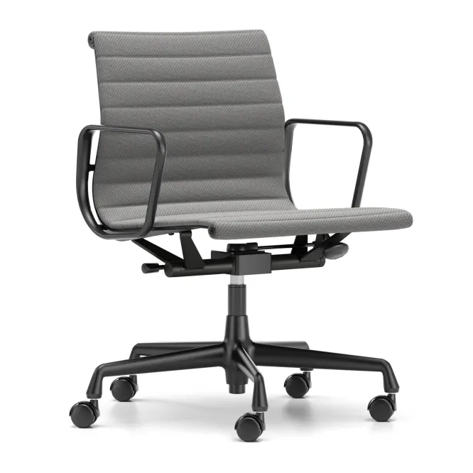 Krzesło Biurowe Aluminium Ea 118 Tkanina Track Grey - Podstawa Czarna Vitra