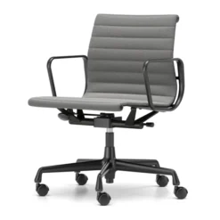 Krzesło Biurowe Aluminium Ea 118 Tkanina Track Grey - Podstawa Czarna Vitra