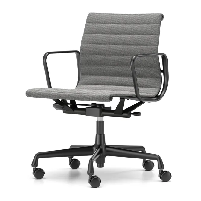 Krzesło Biurowe Aluminium Ea 118 Tkanina Track Grey - Podstawa Czarna Vitra
