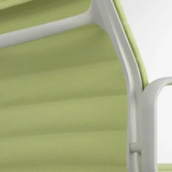 Krzesło Biurowe Aluminium Ea 132 Tkanina Track Lime - Podstawa Szara Vitra