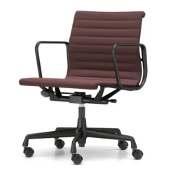 Krzesło Biurowe Aluminium Ea 117 Tkanina Track Dark Red - Podstawa Czarna Vitra