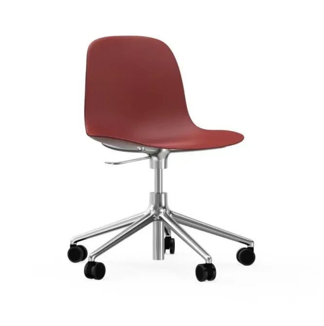 Krzesło Biurowe Form Aluminiowa Podstawa Czerwone Normann Copenhagen