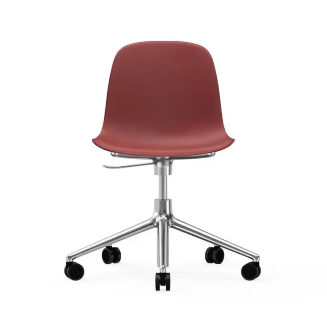 Krzesło Biurowe Form Aluminiowa Podstawa Czerwone Normann Copenhagen