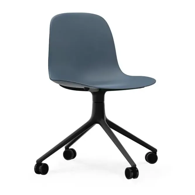 Krzesło Biurowe Form Czarna Podstawa Niebieskie Normann Copenhagen