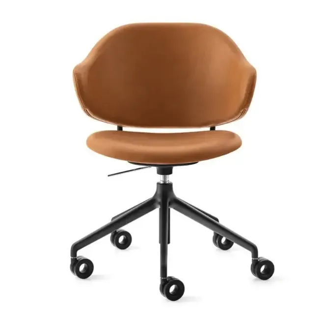 Krzesło Biurowe Holly Czarna Podstawa Cognac Calligaris