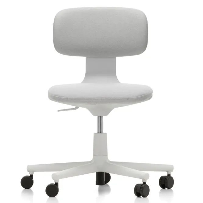 Krzesło Biurowe Rookie Tkanina Plano Cream White - Podstawa Jasnoszara Vitra
