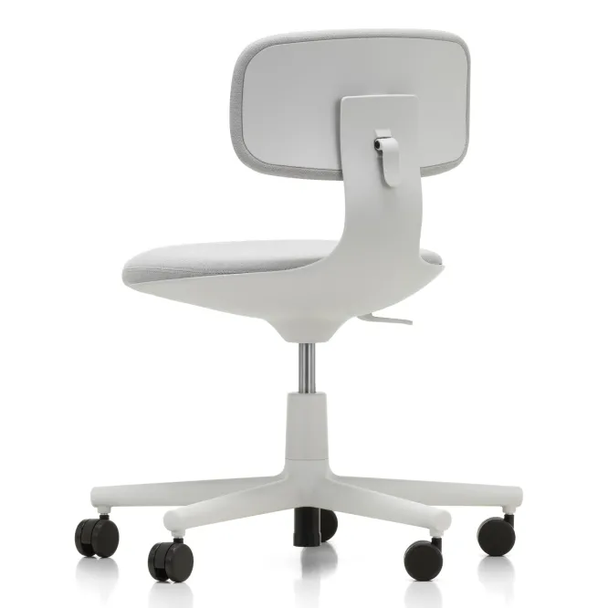 Krzesło Biurowe Rookie Tkanina Plano Cream White - Podstawa Jasnoszara Vitra