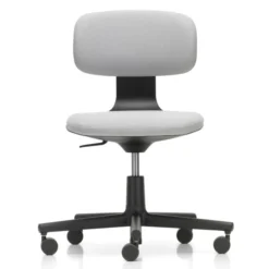 Krzesło Biurowe Rookie Tkanina Plano Cream White - Podstawa Czarna Vitra