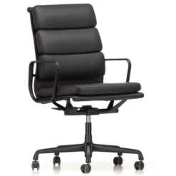 Krzesło Biurowe Soft Pad Ea 219 Skóra Naturalna - Podstawa Czarna Vitra