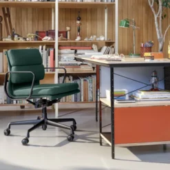 Krzesło Biurowe Soft Pad Ea 217 Tkanina Track Grey - Podstawa Czarna Vitra