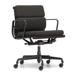 Krzesło Biurowe Soft Pad Ea 217 Tkanina Track Nero - Podstawa Czarna Vitra
