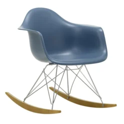 Krzesło Bujane Eames Rar Niebieskie - Chromowana Podstawa Vitra