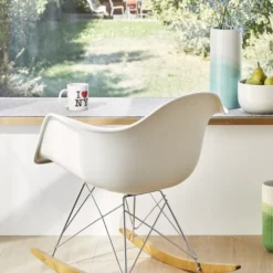 Krzesło Bujane Eames Rar Niebieskie - Chromowana Podstawa Vitra