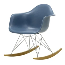 Krzesło Bujane Eames Rar Niebieskie - Chromowana Podstawa Vitra