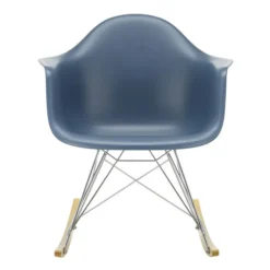 Krzesło Bujane Eames Rar Niebieskie - Chromowana Podstawa Vitra