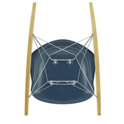 Krzesło Bujane Eames Rar Niebieskie - Chromowana Podstawa Vitra