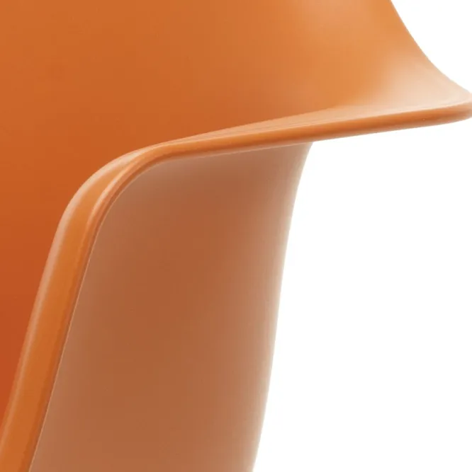 Krzesło Bujane Eames Rar Pomarańczowe - Chromowana Podstawa Vitra