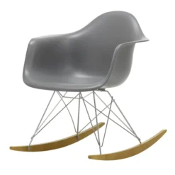 Krzesło Bujane Eames Rar Szare - Chromowana Podstawa Vitra