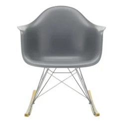 Krzesło Bujane Eames Rar Szare - Chromowana Podstawa Vitra
