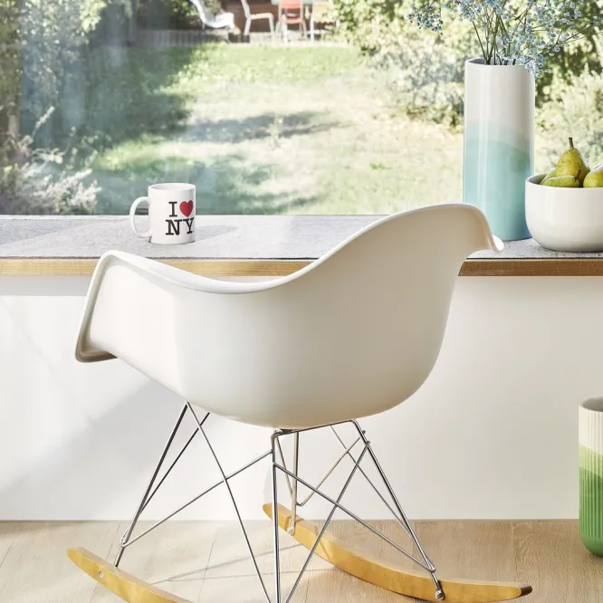 Krzesło Bujane Eames Rar Żółte - Grafitowa Podstawa Vitra