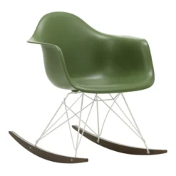 Krzesło Bujane Eames Rar Zielone - Biała Podstawa Vitra