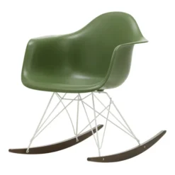Krzesło Bujane Eames Rar Zielone - Biała Podstawa Vitra