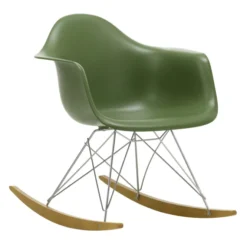 Krzesło Bujane Eames Rar Zielone - Chromowana Podstawa Vitra